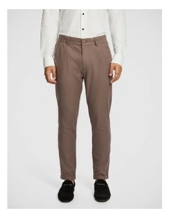 Amare Skinny Linen Blend Chino in Coffee