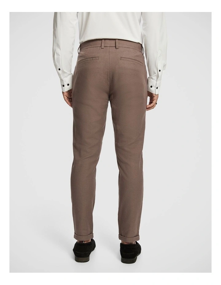 Amare Skinny Linen Blend Chino in Coffee image 2