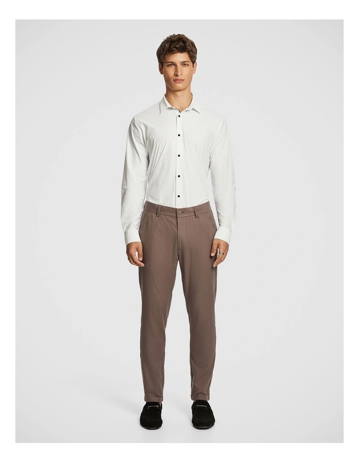 Amare Skinny Linen Blend Chino in Coffee image 6
