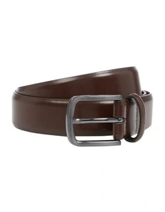 Marc Burnished Belt in Chocolate