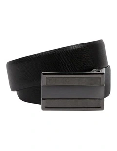 Rowan Textured Belt in Black/Choc