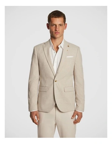 Parma Check Blazer in Natural