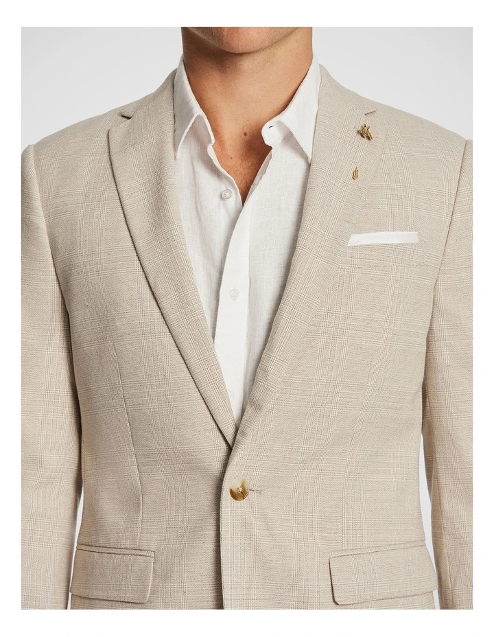 Parma Check Blazer in Natural image 3