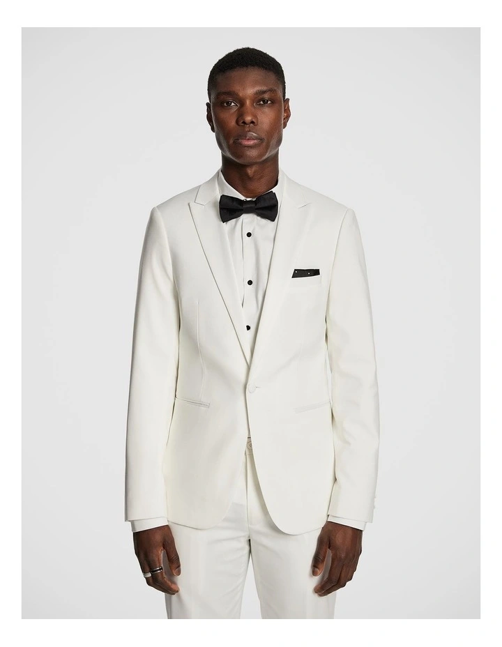 Royale Jacquard Blazer in White image 1