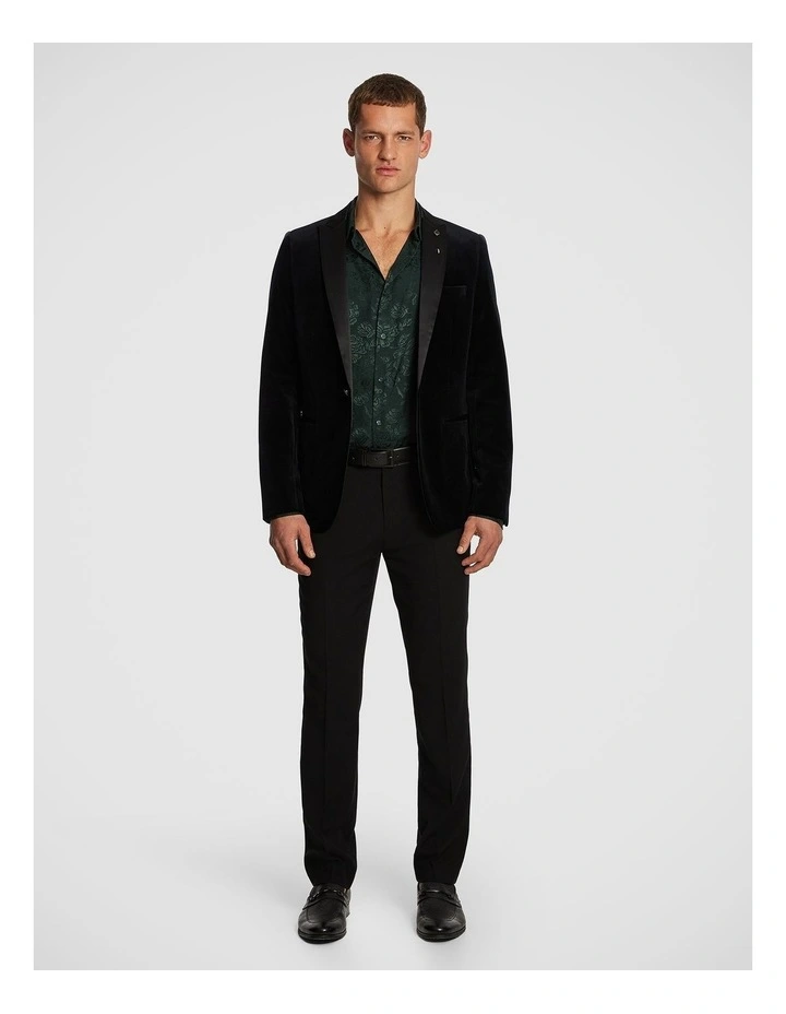 Milan Velvet Blazer in Black image 6