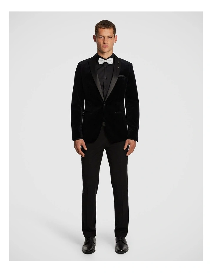 Milan Velvet Blazer in Black image 7