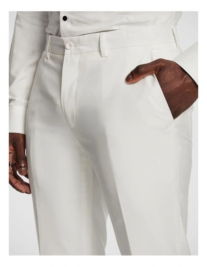 Royale Jacquard Dress Pant in White image 3