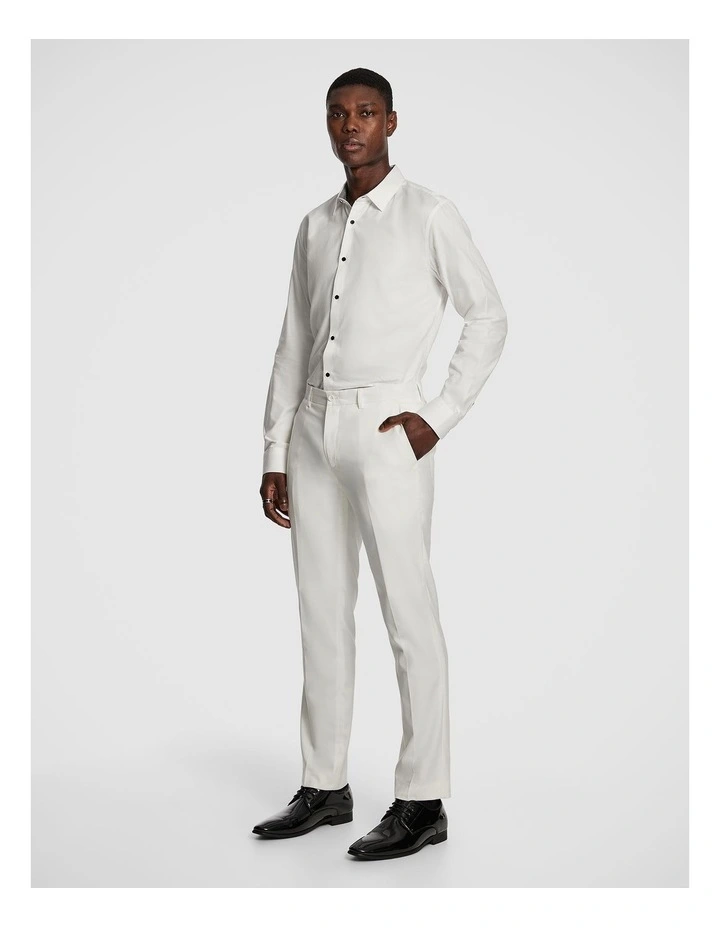 Royale Jacquard Dress Pant in White image 4