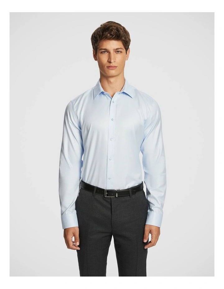 Maximum Two Ply Cotton Premium Slim Dress Shirt in Ice Blue image 1