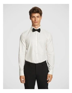 Regent Super Stretch Printed Dress Shirt in White