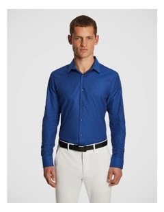 Milos Slim Dress Shirt in Bright Cobalt