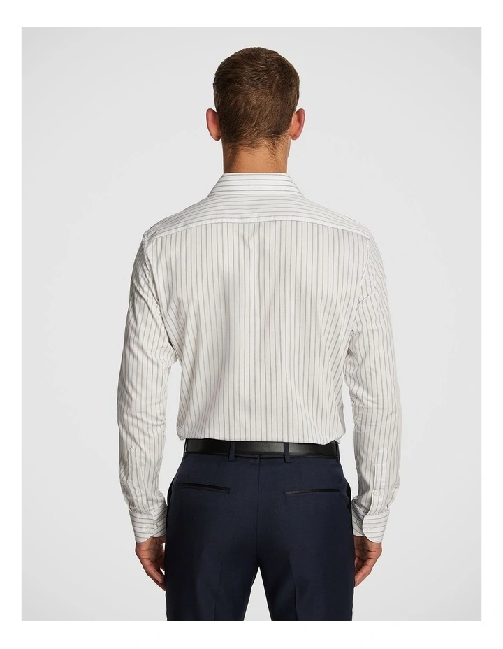 Simon Stripe Slim Dress Shirt in White image 2