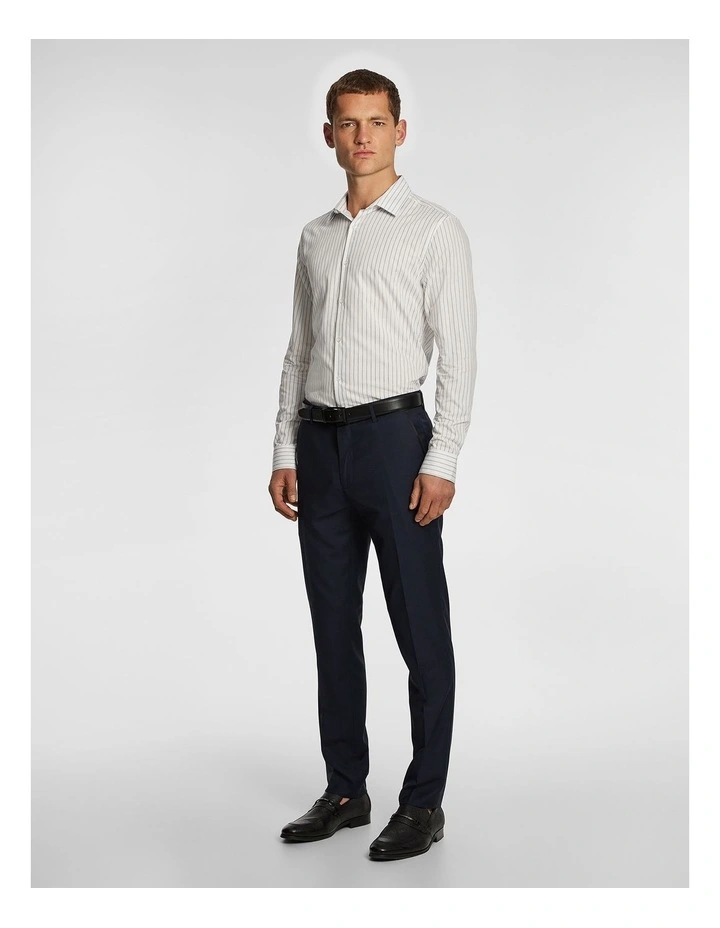 Simon Stripe Slim Dress Shirt in White image 4
