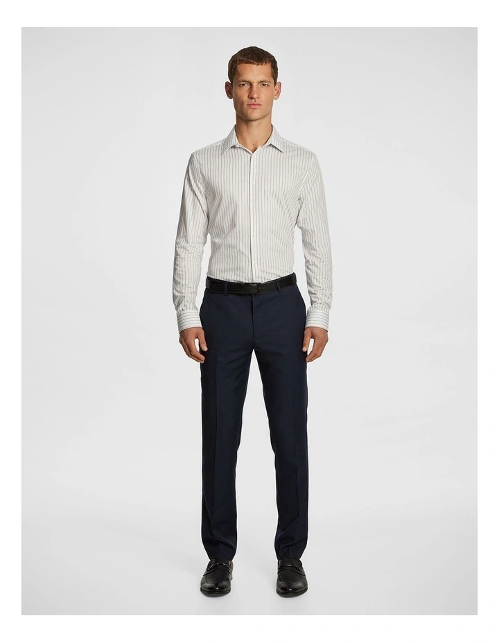 Simon Stripe Slim Dress Shirt in White image 5
