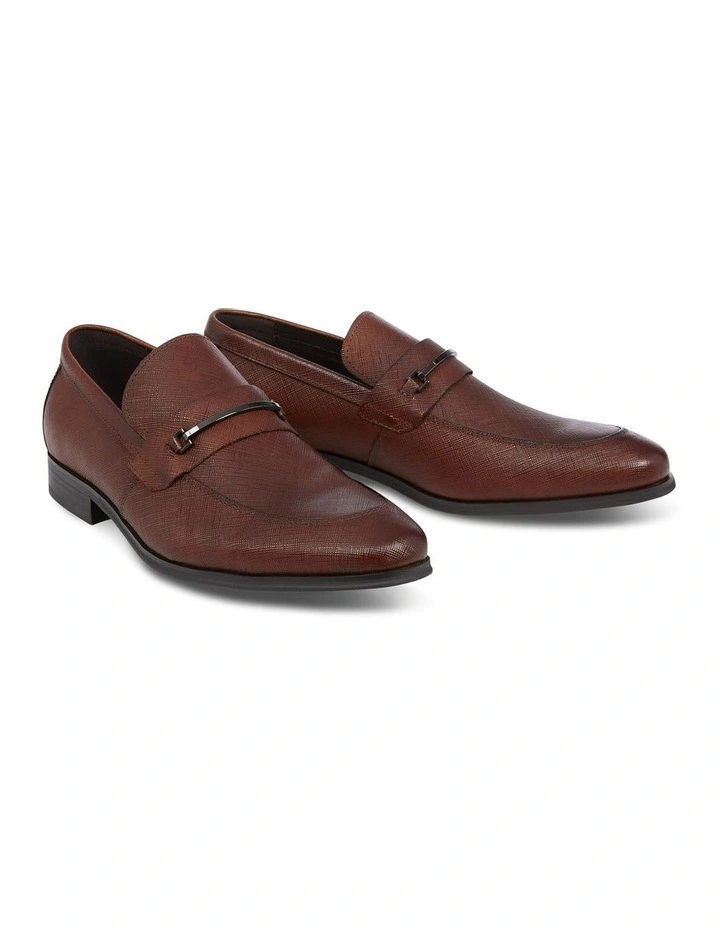 Riccardo Textured Leather Loafer in Tan image 3