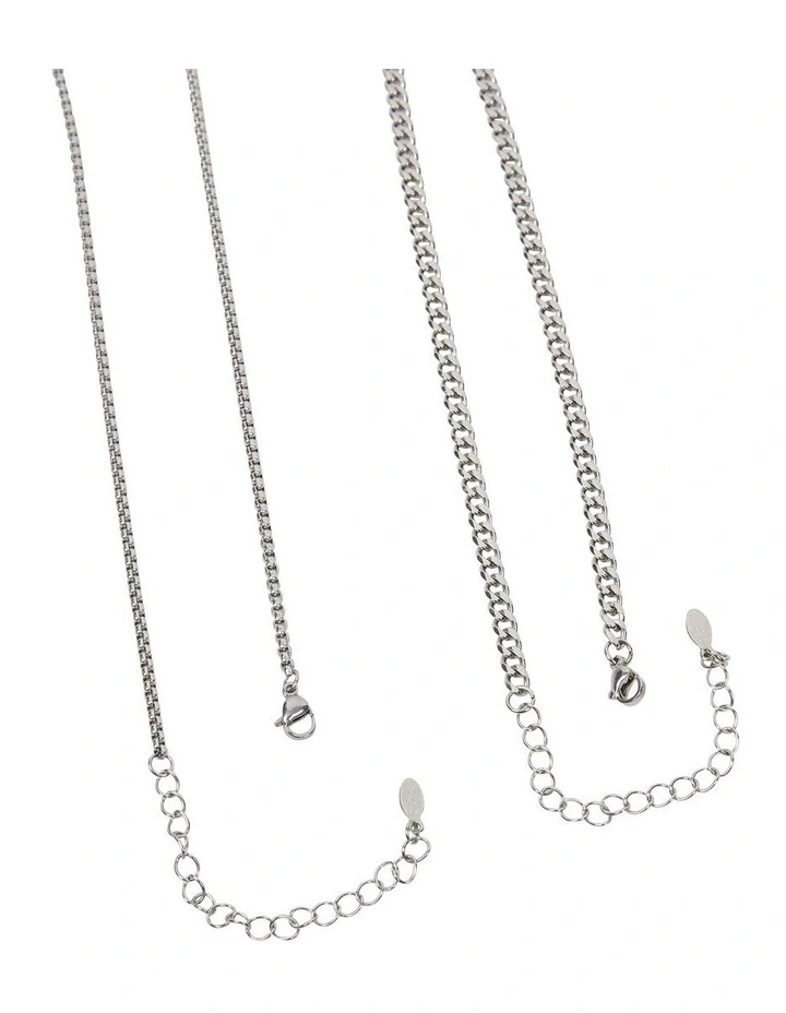 Onyx Pendant 2 Pack Necklace in Silver image 4