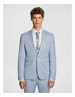 Pandro Skinny Suit Jacket in Blue