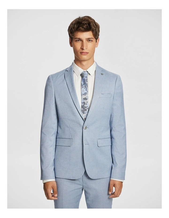 Pandro Skinny Suit Jacket in Blue image 1