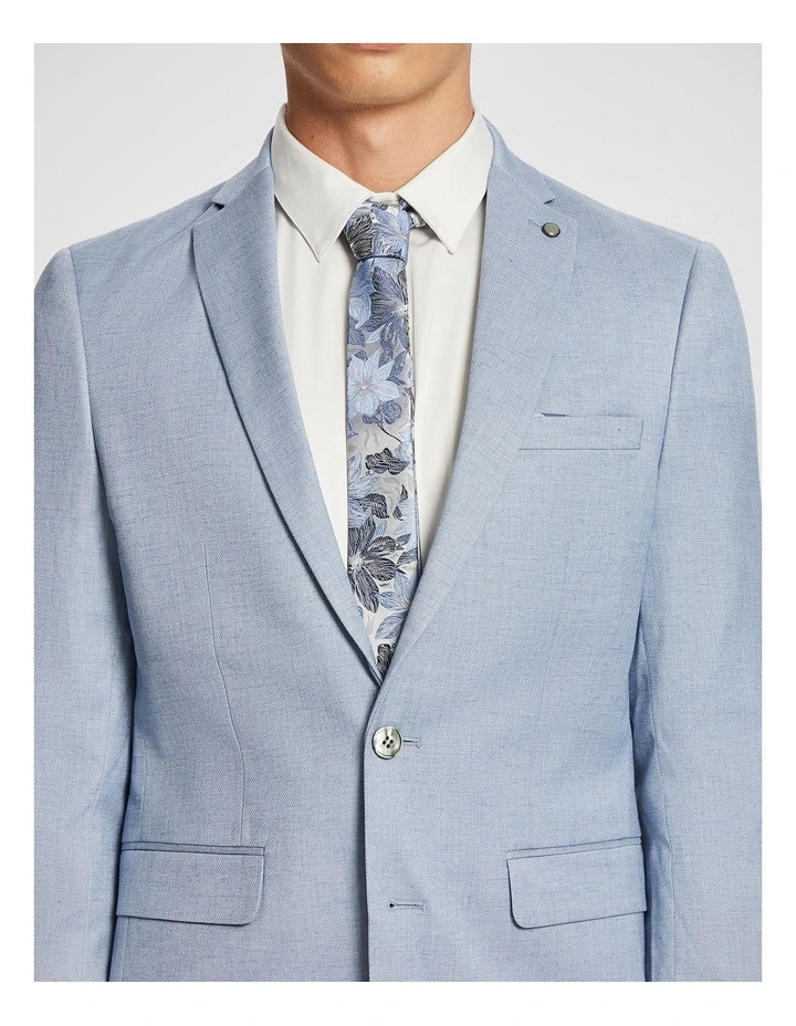 Pandro Skinny Suit Jacket in Blue image 3