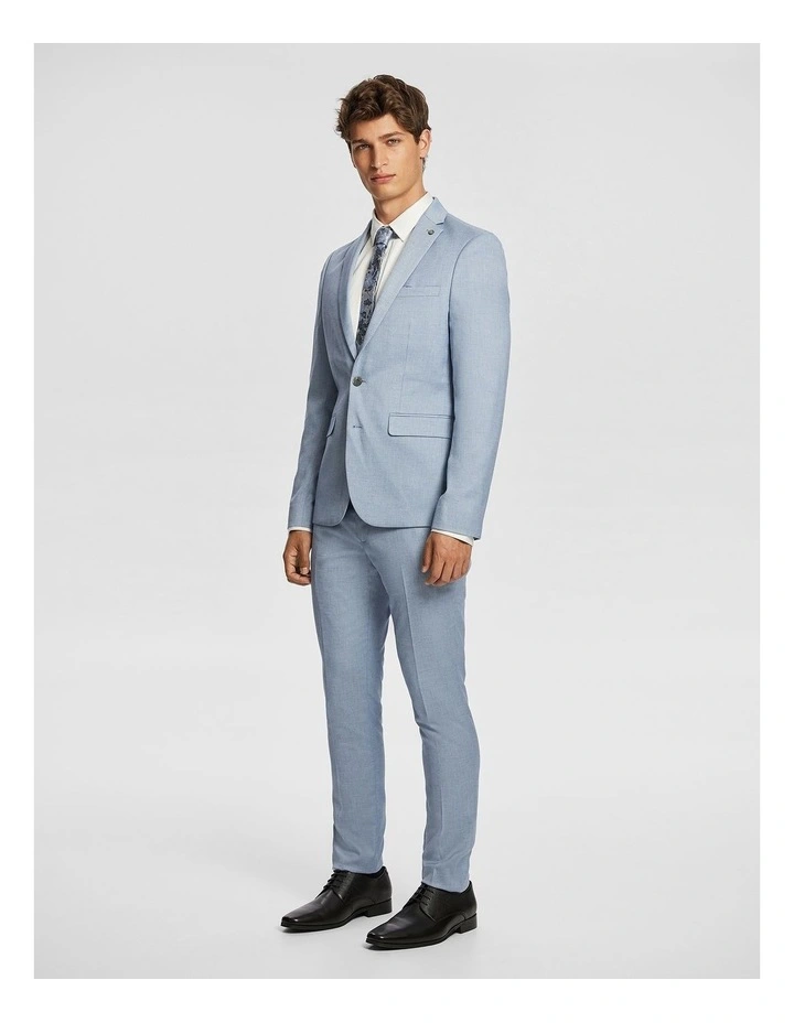 Pandro Skinny Suit Jacket in Blue image 5