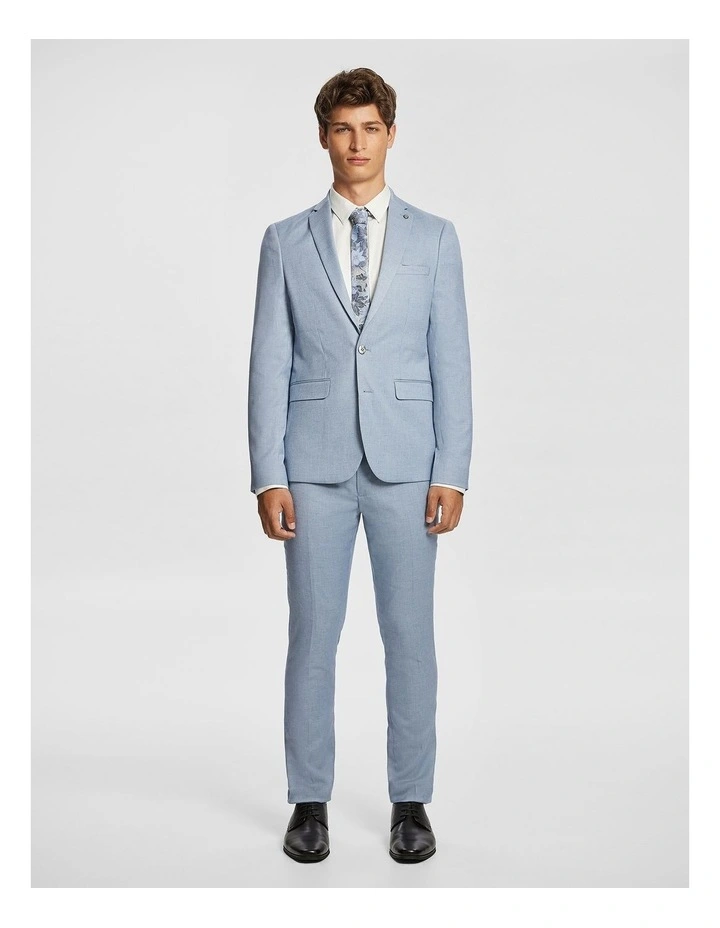 Pandro Skinny Suit Jacket in Blue image 6