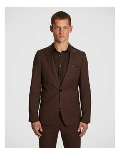 Dimitri Skinny Suit Jacket in Brown