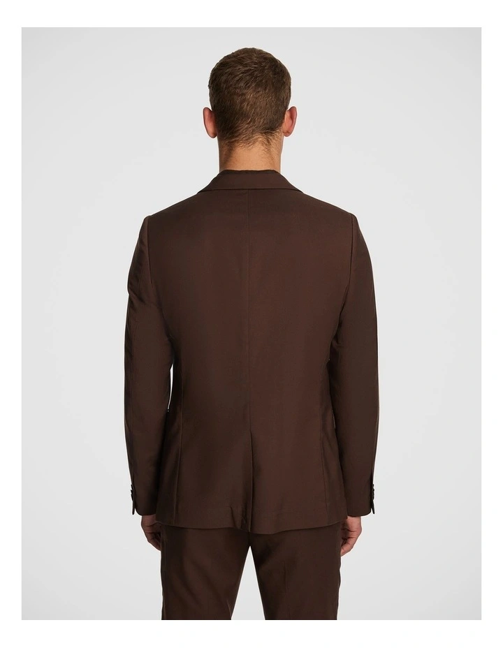Dimitri Skinny Suit Jacket in Brown image 2