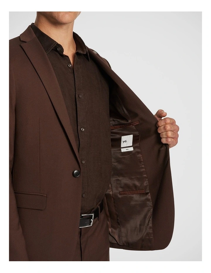 Dimitri Skinny Suit Jacket in Brown image 4