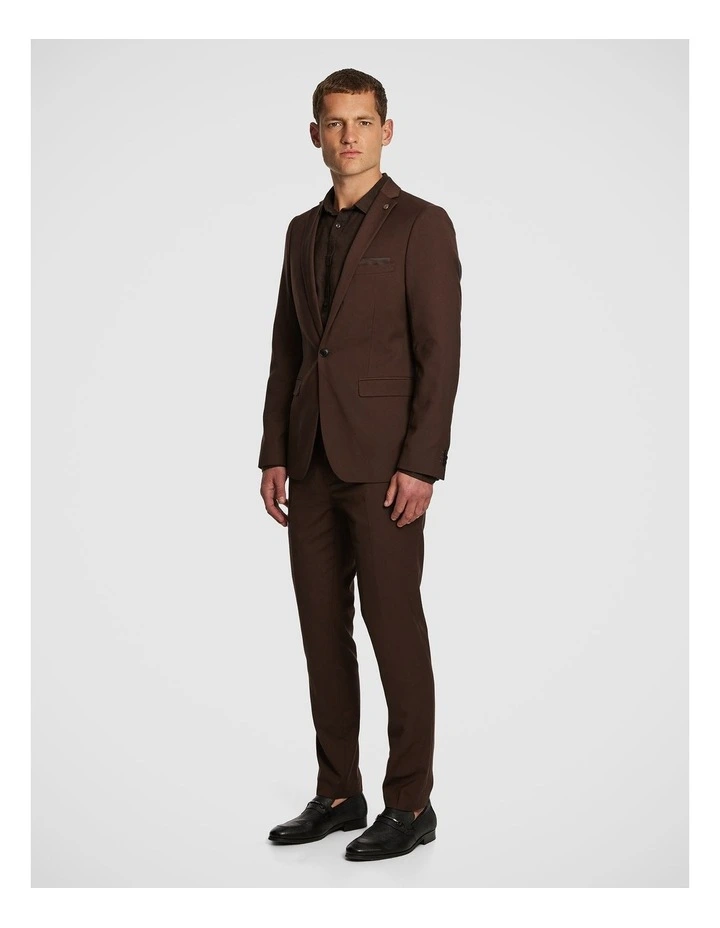 Dimitri Skinny Suit Jacket in Brown image 5