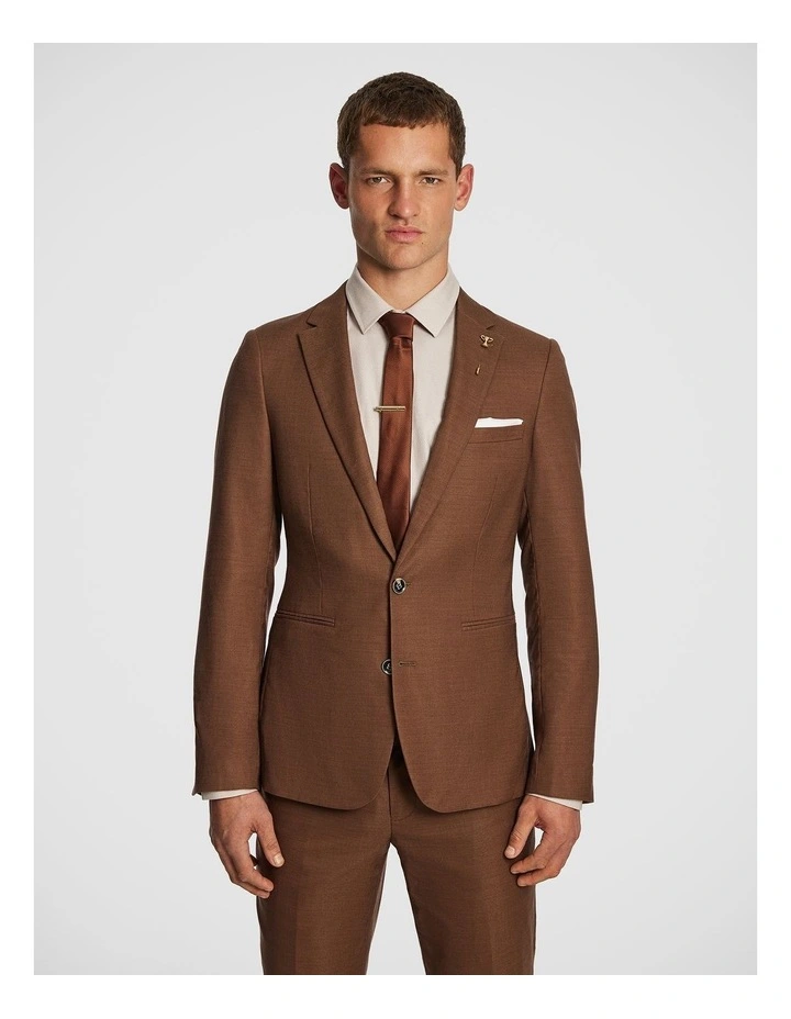 Jonas Slim Suit Jacket in Brown image 1