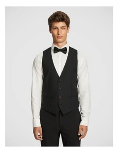 Seville Tux Slim Waistcoat in Black