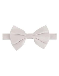 Premium Silk Relaxed Bow Tie in White