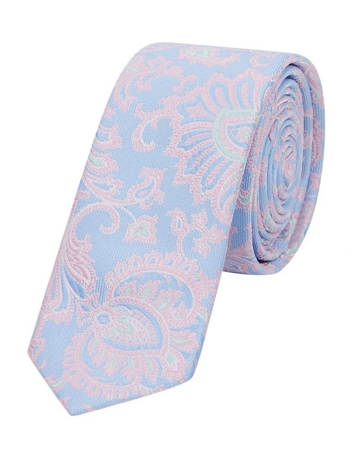 Penzance Floral 5 Cm Tie in Light Blue image 1