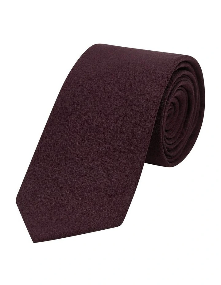 Premium Silk Width Tie 6.5cm in Burgundy image 1