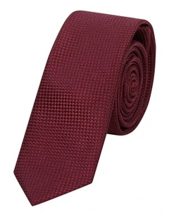 Elias Textured 5 Cm Width Tie in Burgundy