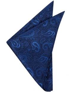 Apollo Paisley Pocket Square in Navy