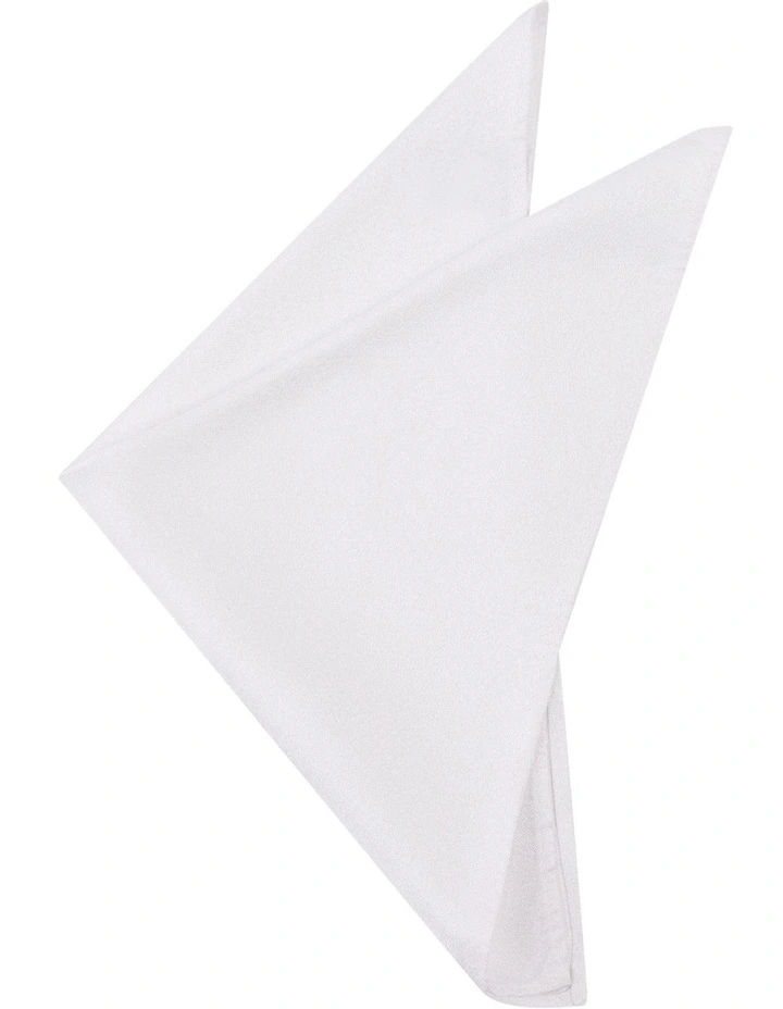 Premium Silk Pocket Square in White image 1