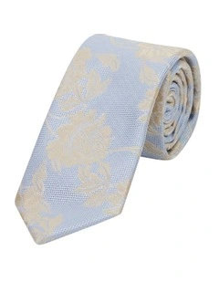 Hector Floral Width Tie 6.5cm in Light Blue