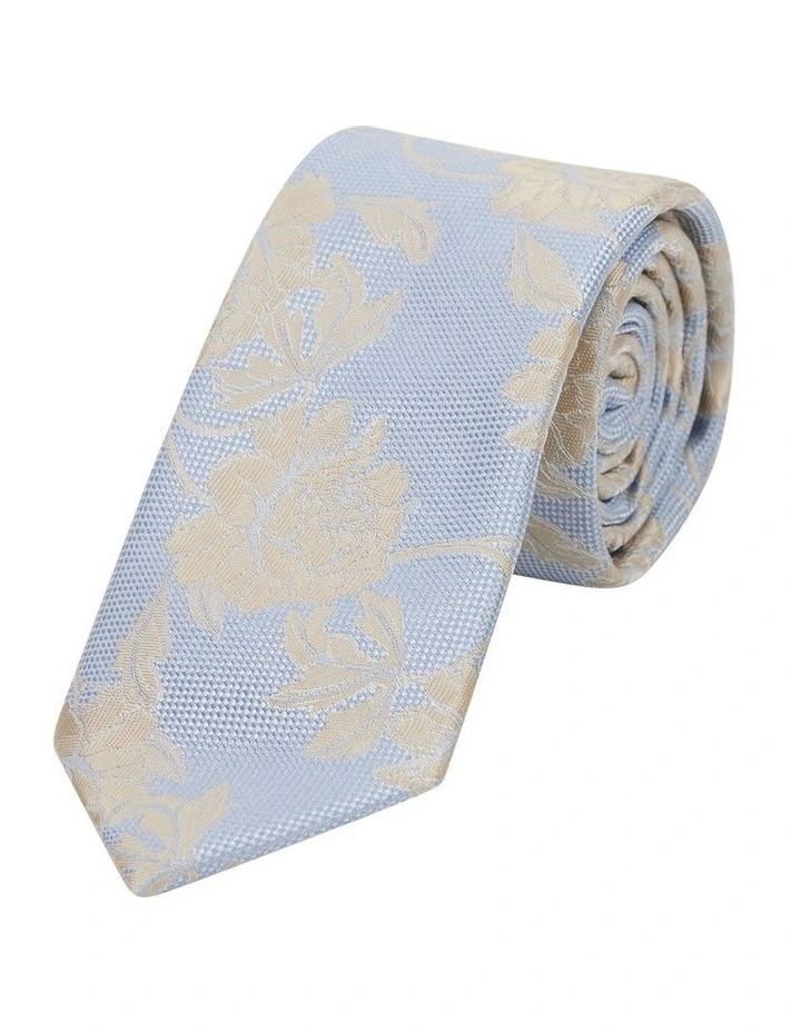 Hector Floral Width Tie 6.5cm in Light Blue image 1