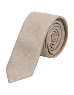 Hank Spotty 5 Cm Width Tie in Natural