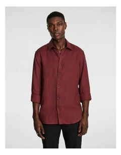 West Hampton Pure Linen Shirt in Brick