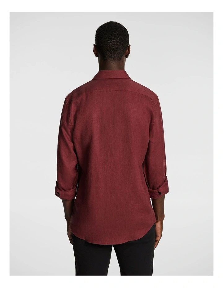 West Hampton Pure Linen Shirt in Brick image 2