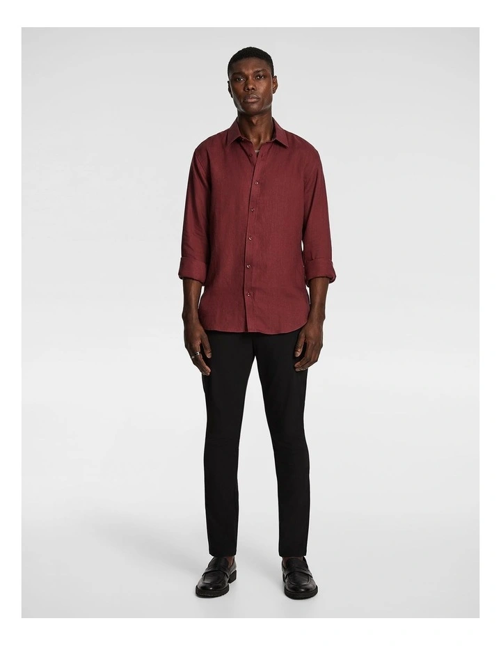 West Hampton Pure Linen Shirt in Brick image 5