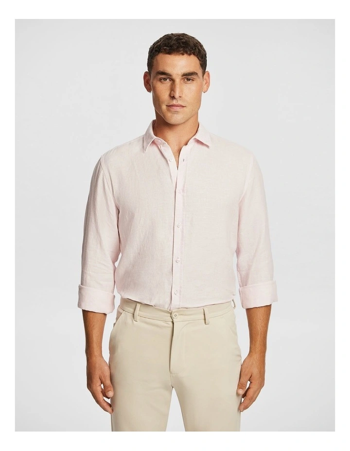 West Hampton Pure Linen Shirt in Light Pink image 1
