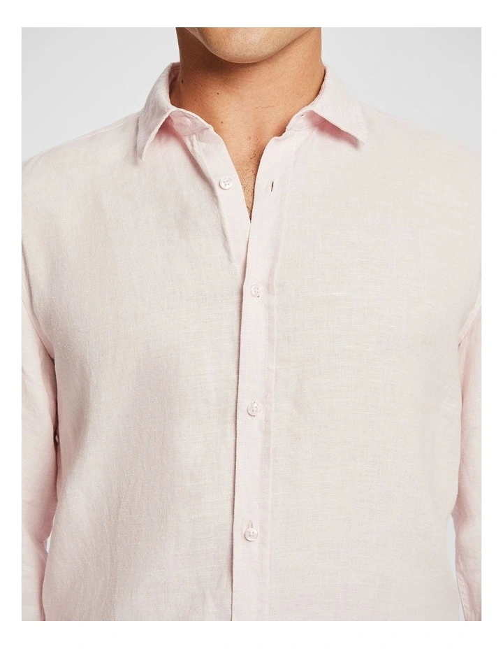 West Hampton Pure Linen Shirt in Light Pink image 3