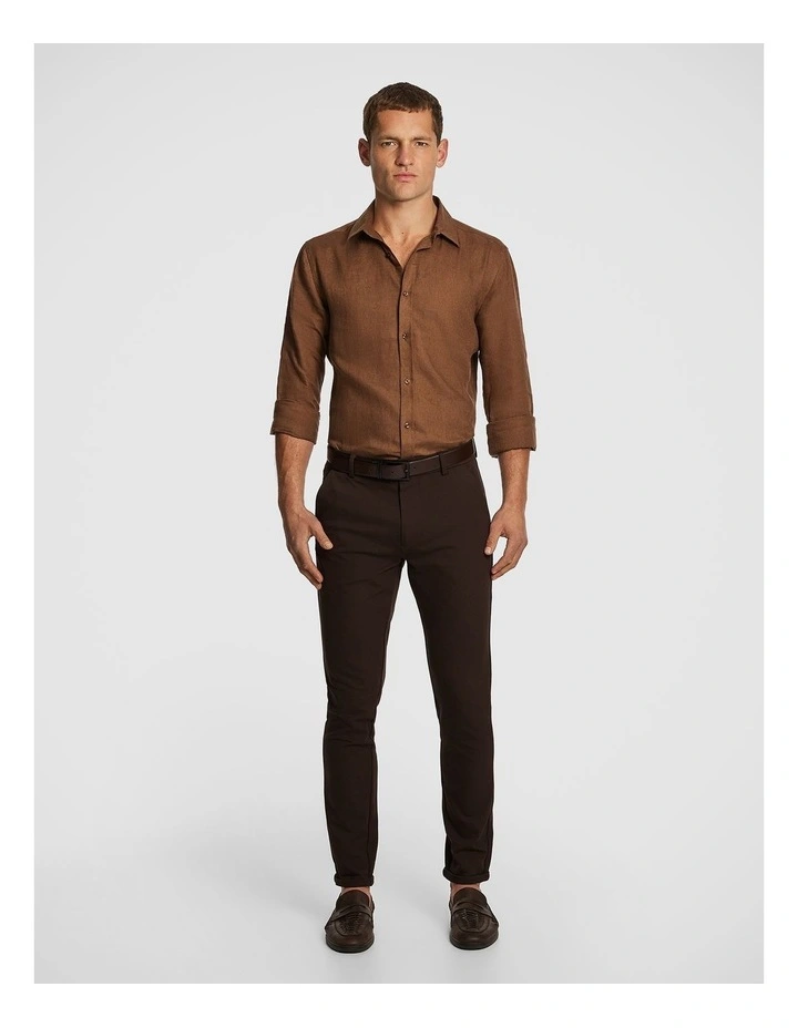 West Hampton Pure Linen Shirt in Mid Brown image 5