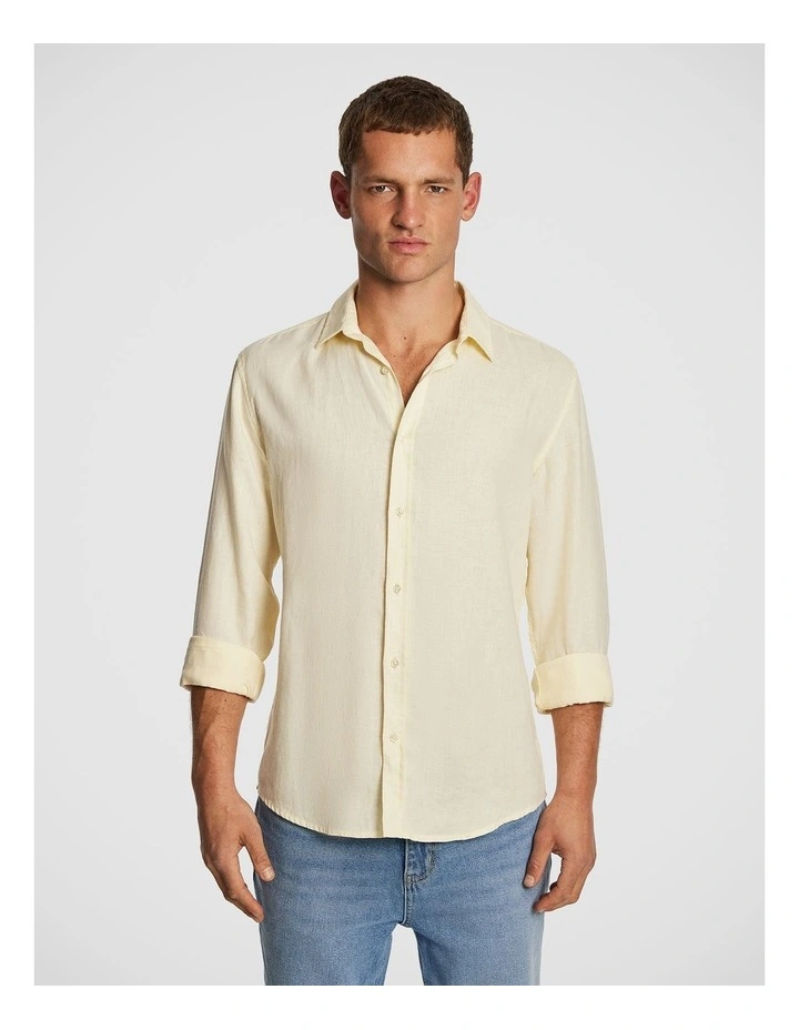 West Hampton Pure Linen Shirt in Yellow image 1