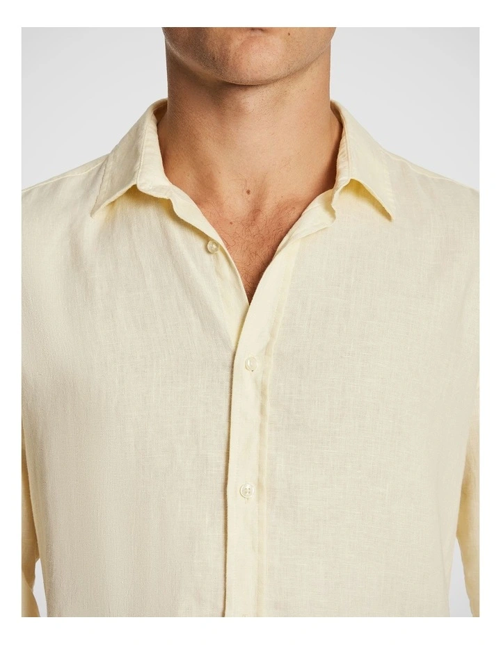 West Hampton Pure Linen Shirt in Yellow image 3