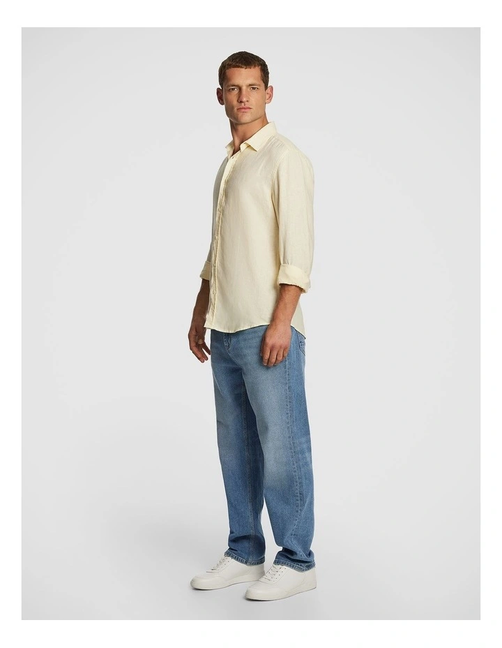 West Hampton Pure Linen Shirt in Yellow image 4