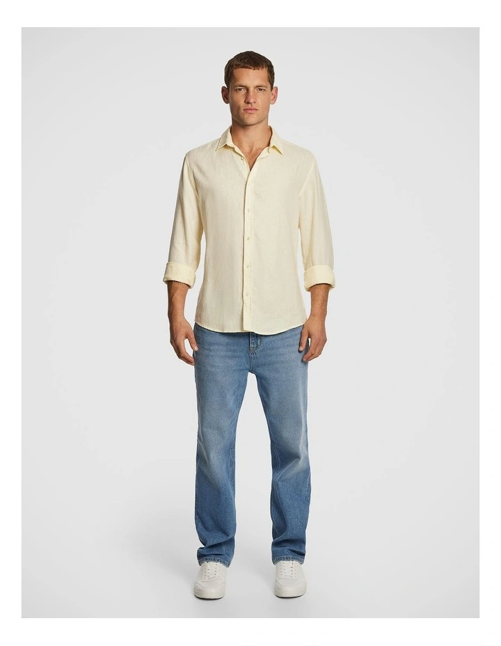West Hampton Pure Linen Shirt in Yellow image 5